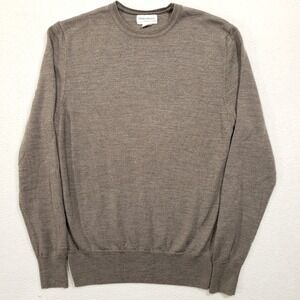 Spier and Mackay Sweater Mens Small Taupe Brown Merino Wool Crewneck Knit